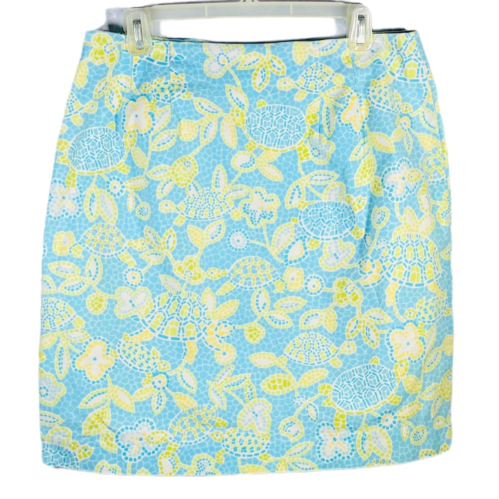 Talbots Spring Summer Nautical Turtle Skirt Size 14